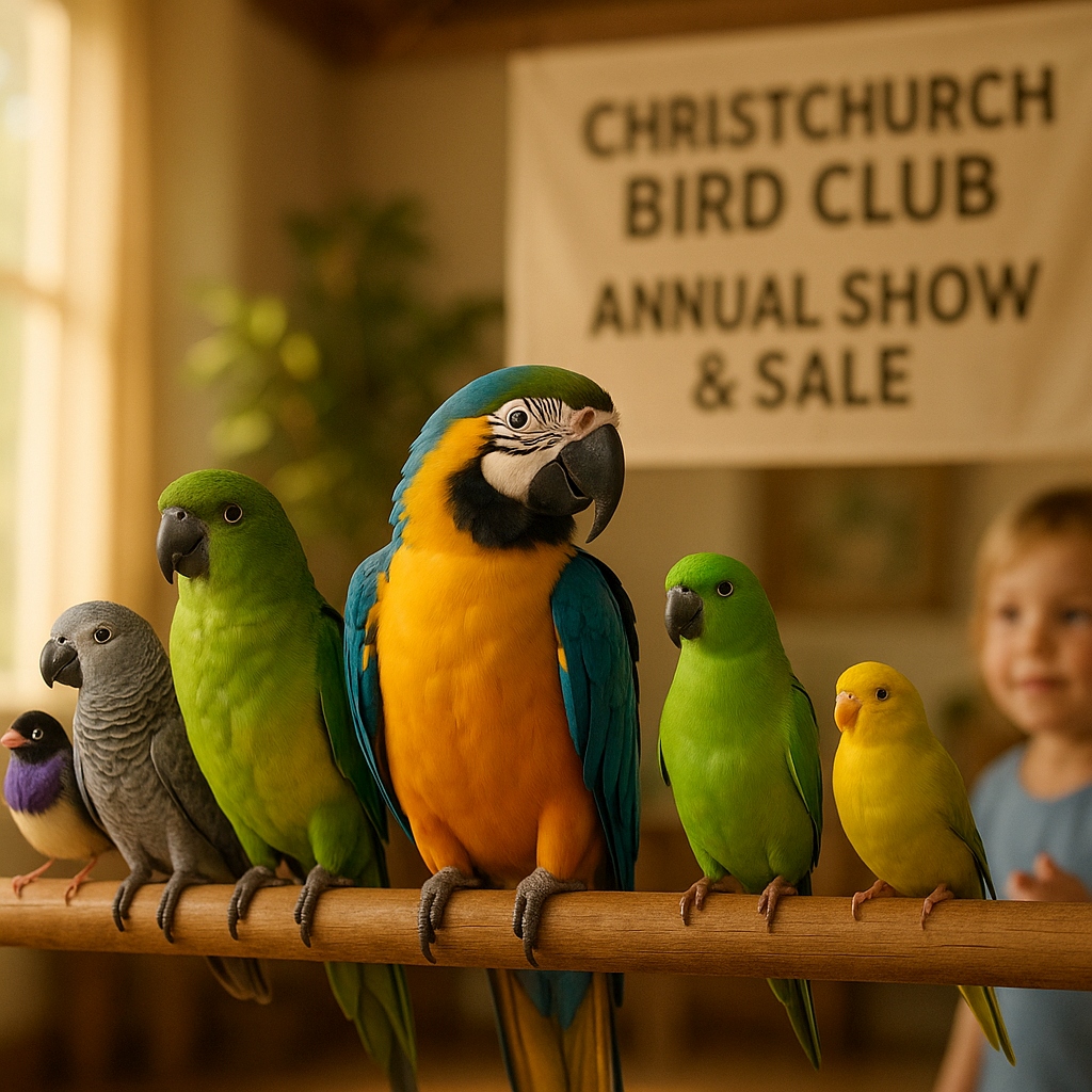 Colourful birds at the Christchurch Bird Club Show